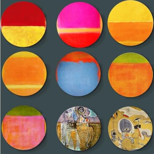 High-End Wall Plate Abstract Painter Mark Rothko Abstract Wall-Hanging Decorative Plate High Quality Art Oil Painting Plate