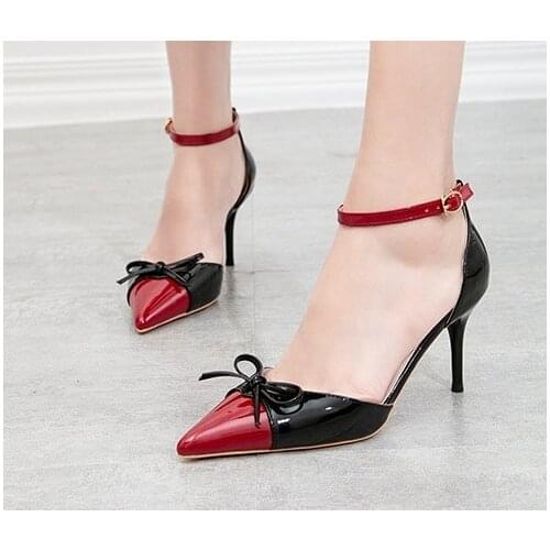 Women Sandals Bow Heel Fine High Heels Colorful Summer Sandals Women Party Shoes Woman