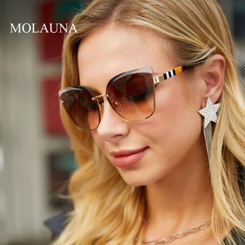 2021 Vintage Cat Eye Sunglasses Women Fashion Brand Designer Sunglasses Female Sexy Leopard Cateyes Black Gradient Oculos De Sol