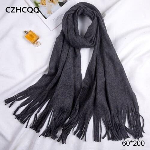 Winter Cashmere Scarf Women Stoles Shawl Foulard Long Blanket Femme Neck Pashmina Cotton Wool Hijab Women Scarf Warm 2019