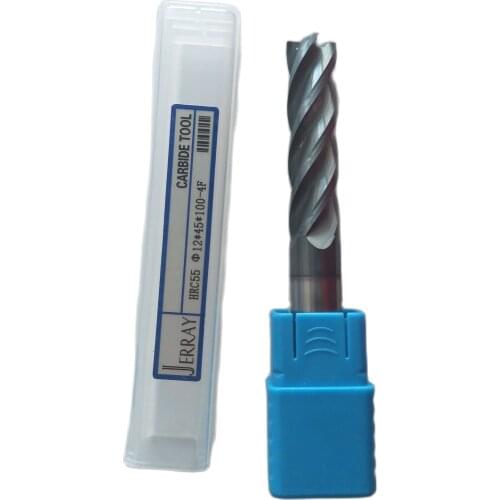 12mm D12*45*D12*100 4 Flutes HRC55 Tungsten Square End Mills Spiral Bits Carbide CNC Flat Endmill Router Bits