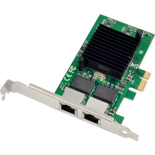 2 port PCIE X1 Gigabit Ethernet 1000M PCI Express dual port RJ45 network card Chip Intel 82575EB 10/100/1000Mbps