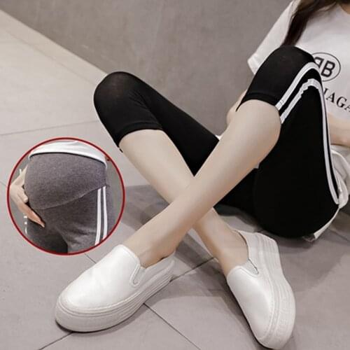 2020 Summer Maternity Capris Modal Skinny Belly Middle Leggings For Pregnancy Women Breathable Cotton High Waist Pregnant Pants