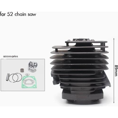 45mm Big Bore Cylinder Head Piston Rebuild Kit Ring Pin Clips Assembly for 52 Chainsaw Universal Logging Saw Cylinder Fitting