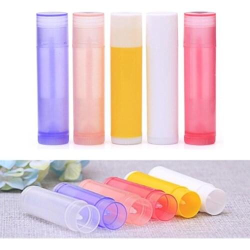 5 Pcs plastic Lip Balm tube Colourful fashion Lipstick bottle With Caps Container Glue Stick Clear Travel Empty Bottle 5ml