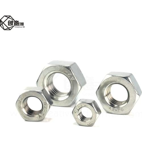 50/100PCS Stainless Thread Hex Nut DIN934 m2 m3 m4 m5 m6 Stainless Steel Metric Thread Hex Nut Hexagon Nuts Metric Nut