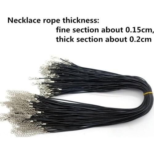 50pcs Fashion Korea Wax Rope Black Leather Cord Necklace Charms Bijoux With Lobster Clasp Diy Jewelry Findings Pendants Material