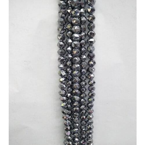 8mm Faceted Real Natural Terahertz Stone Beads Round Loose THZ Gem Stone Beads Jewelry Making Material For DIY Bracelet Necklace