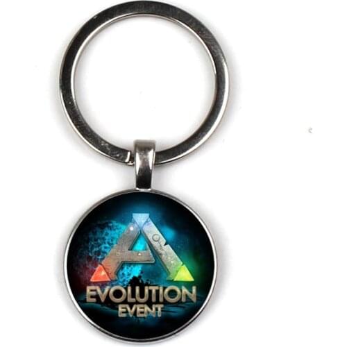 Ark Survival Evolved Key Chain Holder Glass Dome Ark Logo Dragon Men Women Keyrings Gift Keychain Jewelry Game Souvenir Konminry
