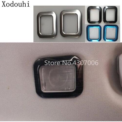 Car stainless steel cover back rear tail read reading switch light lamp frame trim parts 2pcs For Ford Focus 2018 2019 2020