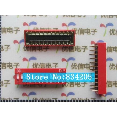Free shipping 12 bit 2.54mm DIP switch / digital switch red