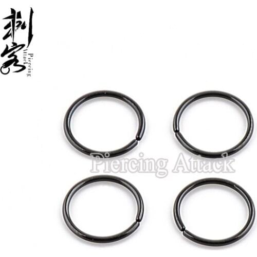 Free Shipping Black Titanium Anodized Fake Nose Rings Steel Clip on Nose Hoop Body Jewelry