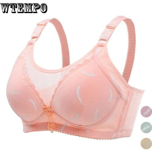 Wireless Push Up Bra for Women Plus Size Seamless Underwear 42 B C Large Breast Corset Transparent Sexy Lace Bralette Lingerie