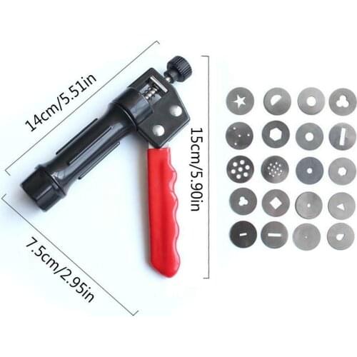 Clay Extruder Hand-held Soft Clay Mud Squeezer with 20 Different Nozzles Biscuit Cake Decorating CFE