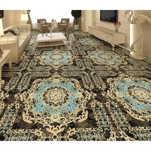 European classical living room bedroom floor balcony wall Waterproof Floor Mural Wallpaper