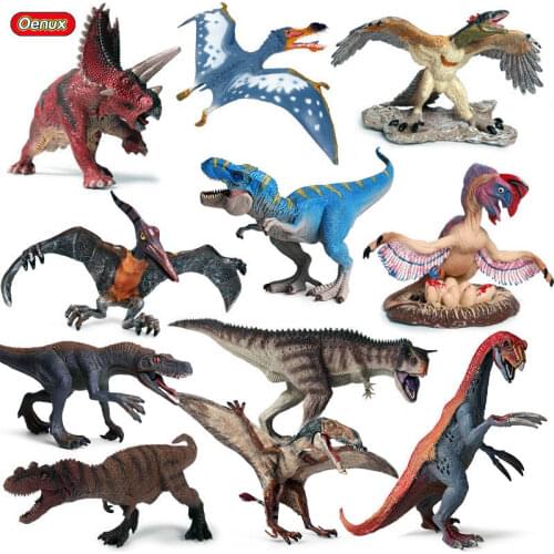 Oenux High Quality Dinosaur World Park T-Rex Pteranodon Therizinosaurus Spinosaurus Model Jurassic Dinosaurs Action Figures Toy