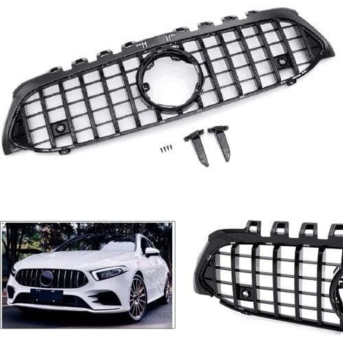 Gloss Black Front Upper Grille Grill Molding Trim Sticker Accessories Car Styling For Mercedes-Benz W177 A200 A250 2019