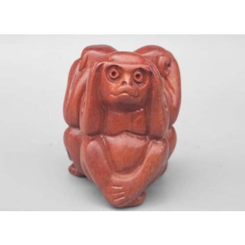 China wood carving monkeys small statue