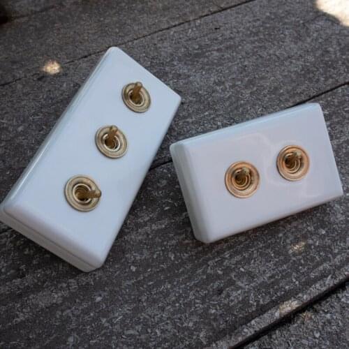 2 pcs High quality square ceramic base switch foyer, home hotel fashion hand switch