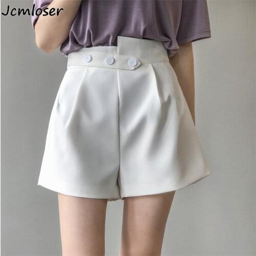 Fashion High Waist Women Shorts Casual Wide Leg irregular Shorts Elegant Women Loose Shorts 2021Summer Suit shorts Plus Size