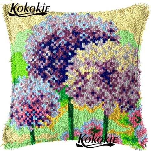 DIY cushion mat latch hook rug kits flower needlework Patchwork Pillowcase counted cross stitch kits for embroidery carpet