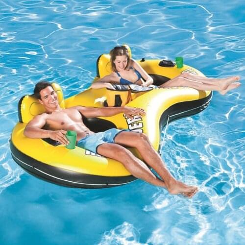 Pool Float Inflatable Swim Pool Ring Double Seat Swimming Float Toys Large Blow Up Summer Beach Party Toys for Adults Kids