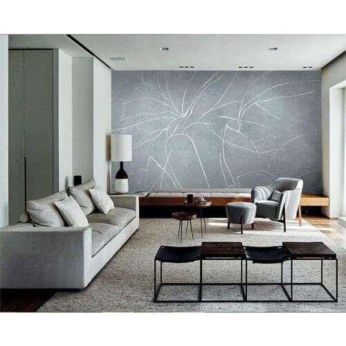 Hand-painted design abstract floral elements custom waterproof 8D wall covering bedroom background wallpaper