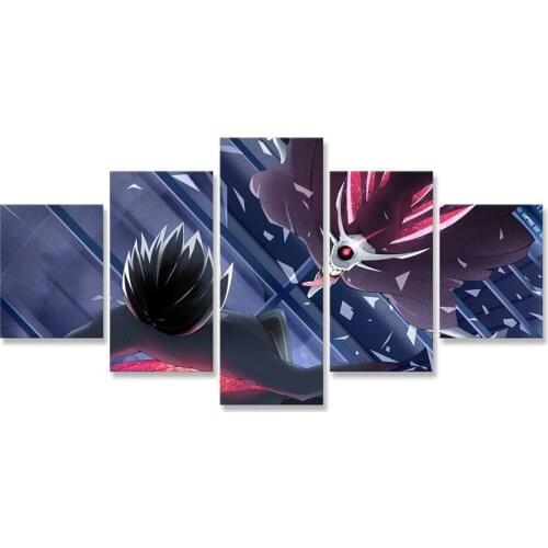 Tokyo Ghoul RE Eto Yoshimura vs Ken Kaneki Canvas Painting 5 Panel Anime Poster Paintings for Living Room Wall