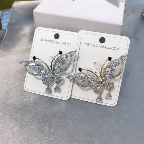 OKILY 2021 New Arrival AAA Zirconia Fashion Brooches for Women Butterflies Pins and Brooch Jewelry Friend Best Gift