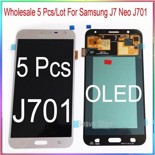 Wholesale 5 Pcs / Lot for Samsung J7 neo J701 LCD Screen display with touch Digitizer assembly