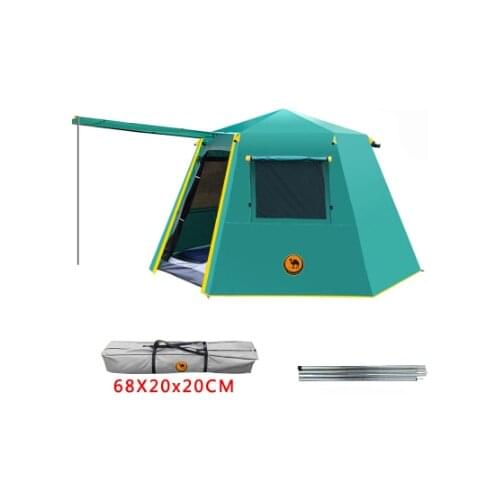 UV hexagonal aluminum pole automatic Outdoor camping wild big tent 3-4persons awning garden pergola 245*245*165CM