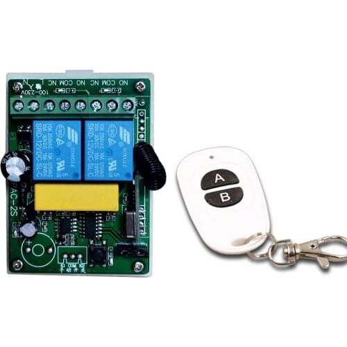 AC 110V -220V 2 CH 2CH RF Wireless Remote Control LED Light Switch Receiver Waterproof Transmitter,315 433 MHz Toggle