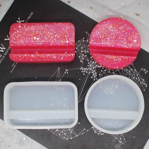 Phone Stand Holder Mould Crystal Glass Epoxy Resin Mobile Phone Stand Bracket Casting Mold Silicone