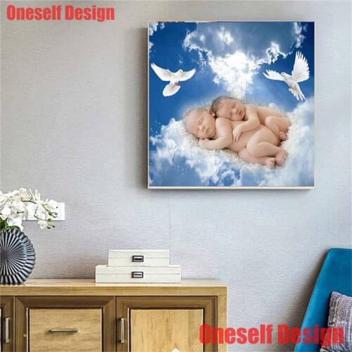 Popular 5d diamond painting full set Angel baby 5d diamond mosaic sale Angel baby christmas decor gift livingroom wall sticker