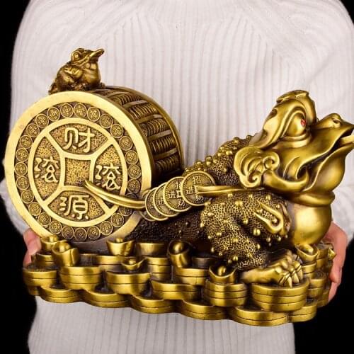 Bring in wealth treasure # shop office home Money Drawing TOP efficacious Talisman # Fortune JIN CHAN FENG SHUI Brass statue