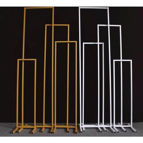 Wedding props iron art metal geometric road lead to flower arch frame outdoor wedding decoration background shelf screen