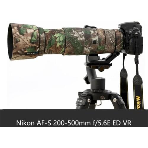 Roadfisher Camo Waterproof Dustproof Camera Lens Wrap Cover Protection Coat Sleeve Case For Nikon AF-S 200-500mm f/5.6E ED VR