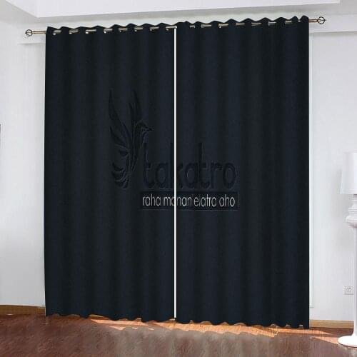 Luxury Blackout 3D Window Curtains For Living Room black blackout curtains personality curtains