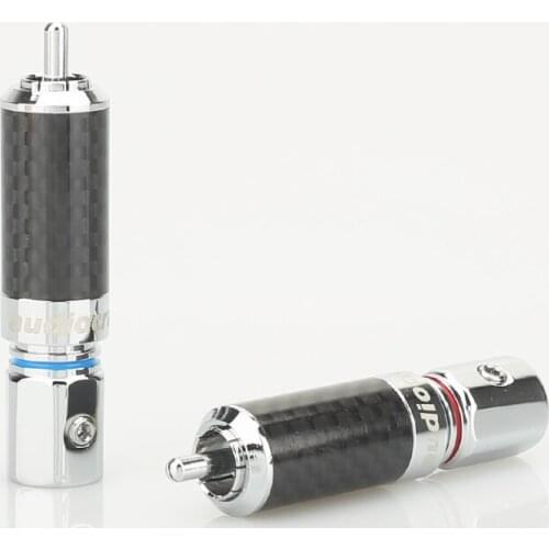 4xAudiocrast Rhodium Plated Carbon Fiber RCA Plug Solder