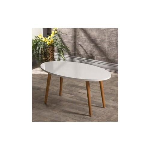 Modern Medium coffee table Wood Lathe Foot Ellipse White coffee tables table basse furniture living room table