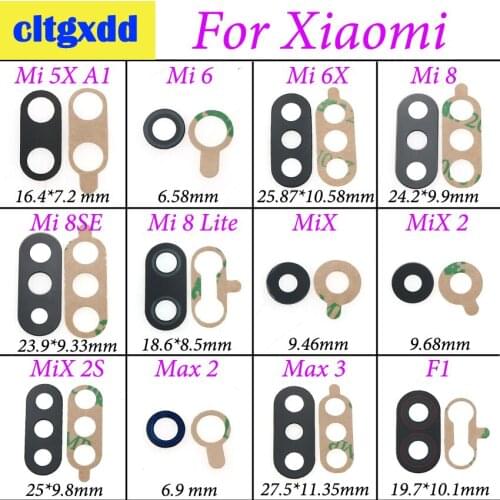 Cltgxdd Rear Back Camera Glass Lens Cover For Xiaomi 5X A1 6 6X 8SE 8 Lite Mix 2 2S Max 2 3 F1 with Ahesive Sticker Replacement