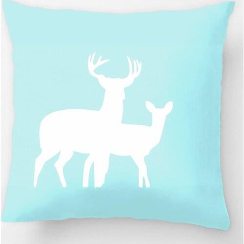 Light Blue Male Female Deer Throw Pillow Case Decorative Cushion Cover Pillowcase Customize Gift By LVSURE For Car Sofa Seat