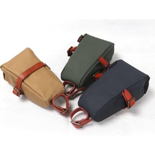 Tourbon Outdoor Vintage Bicycle Bike Seat Tail Pouch Bag Phone Key Case Wax Canvas Water Repellent Cycling Accessories