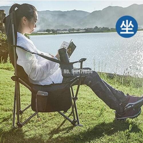Outdoor folding chair portable backrest lunch break bed camping leisure beach fishing stool sitting reclining director chair