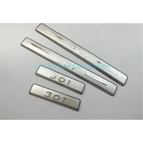 High-quality stainless steel Door Sill Cover Welcome Pedal Trim For 2012-2019 Peugeot 301 Sedan Car-styling Accessories