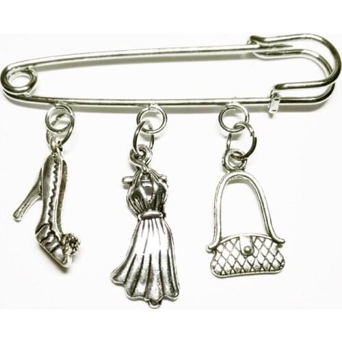 XKXLHJ 2019 new fashion high heels, dresses, bags, mini cute brooch jewelry gifts