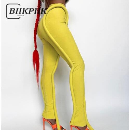 BIIKPIIK Women Solid Long Pants Skinny Fashion Casual Leggings Female Basic All-Match Trousers 2021 Summer Female Streetwear