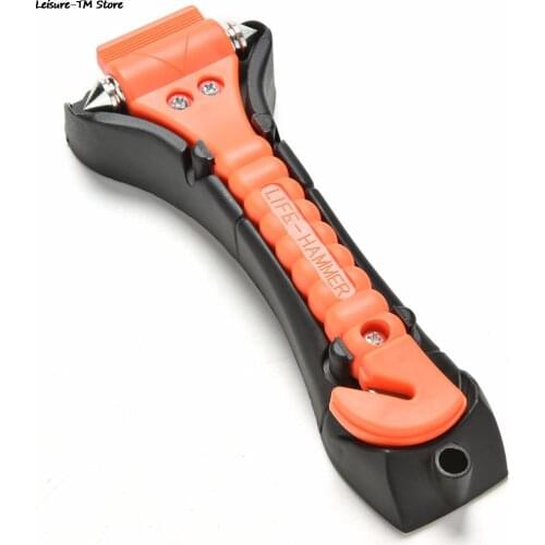 1Pcs Portable Safety Hammer Camping Driving Car Seat Belt Cutter Outdoor Survival Emergency Escape Hammer to Break Window Glass