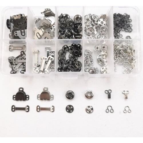 100 sets of 2 color metal concealed trousers hooks and collar hooks Hidden button buckle boxed buttons