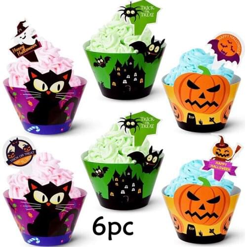 12pcs Halloween Cake Decor Trick Or Treat Party Black Cat Party Horror Ghost Party Happy Halloween Party Decor For Home 2021